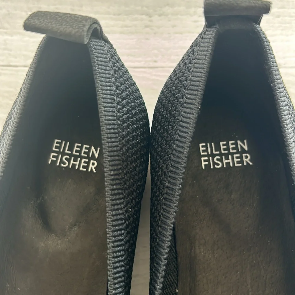 NWOT Eileen‎ Fisher Etta Knit Slip On Ballerina Flats Black Size 6.5
